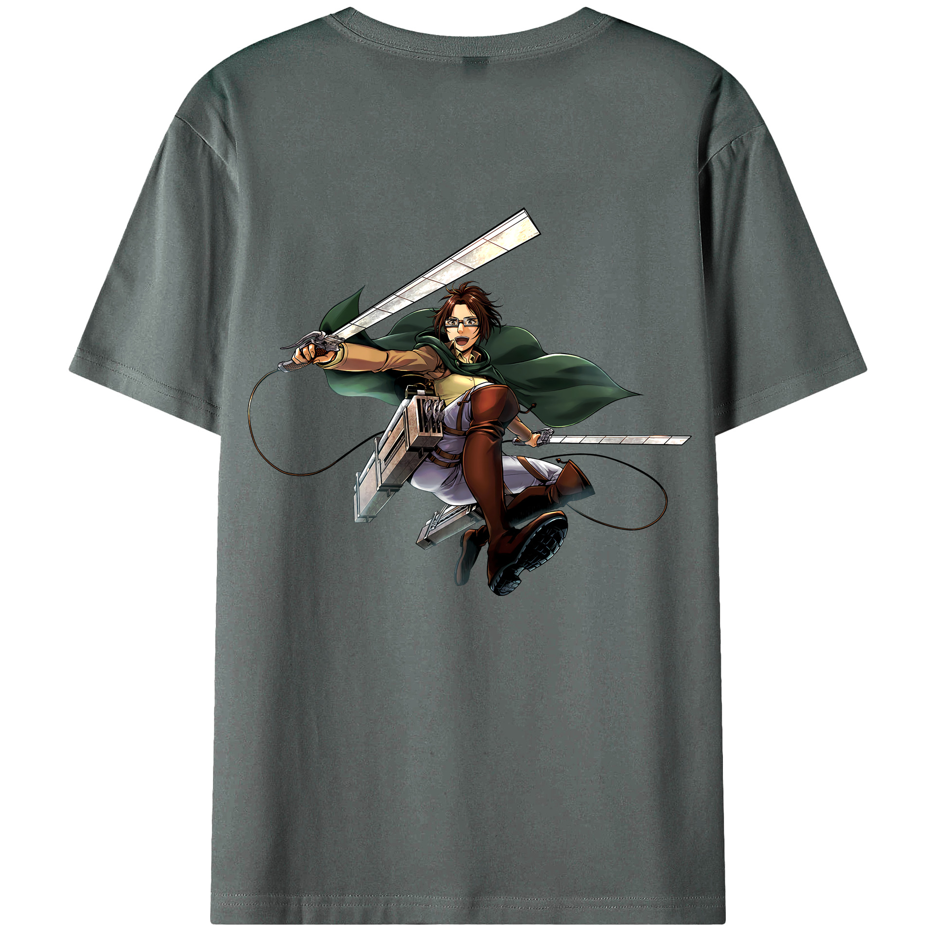 （画像用） 進撃の巨人 ハンジ·ゾエ Attack on Titan Hanji Zoe 綿100％半袖Tシャツ（背面プリント）